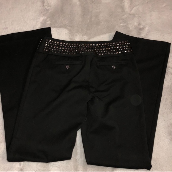 Express Design Studio Pants Black w/ Studded Waist - Picture 2 of 13